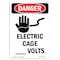 Signmission Safety Sign, OSHA Danger, 14" Height, Electric Cage Volts, Portrait OS-DS-D-1014-V-2310 - alternate 1